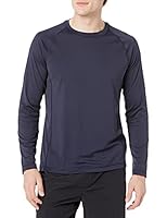 Amazon Essentials Herren Langärmeliges, Schnell Trocknendes Bade-T-Shirt, Dunkles Marineblau, L
