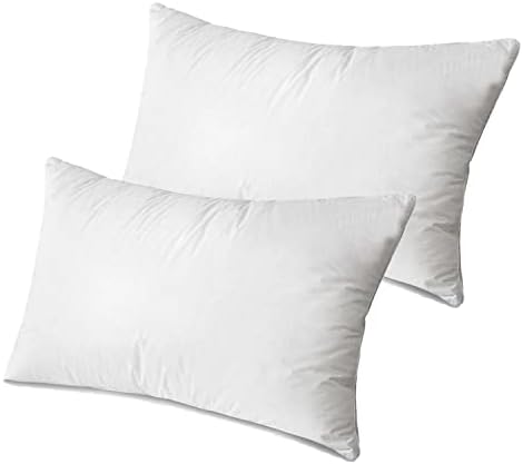 Kinza Collection - Natural Goose Feather Pillows (Pack of 2) 85% Feather & 15% Down- Best Hotel Quality for Relax Firm Support Extra Filling Pillows (Goose - Pair)