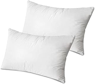 Kinza Collection - Natural Goose Feather Pillows (Pack of 2) 85% Feather & 15% Down- Best Hotel Quality for Relax Firm Support Extra Filling Pillows (Goose - Pair)