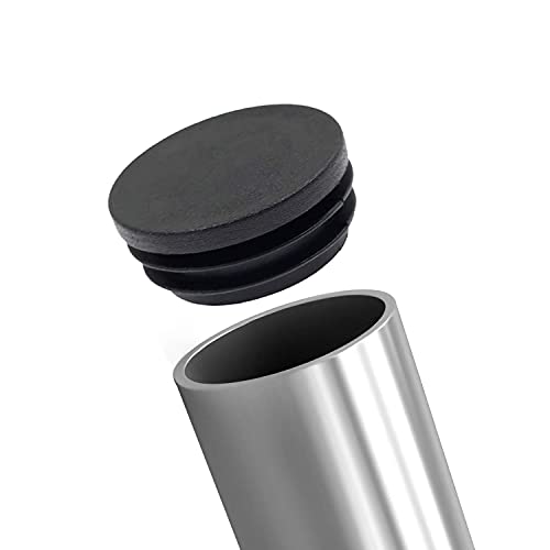 Image of Round Plastic Plug 1 1 /4 Inch 20Pcs Black Plastic End Caps for Round Tubing
