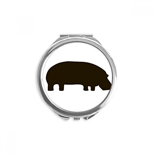Miroir portable noir hippopotamus compact pour finir les poches encombrées