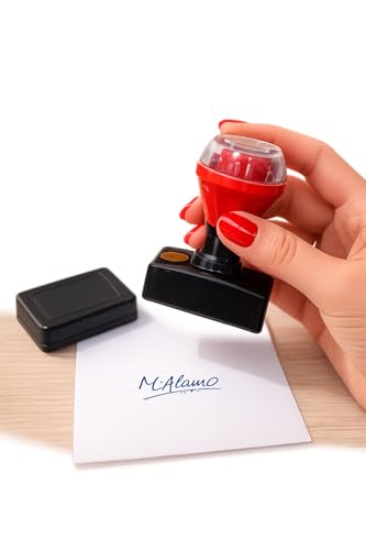 Image of ASPL Customized Pre-Inked Pocket Stamp | Personalised Rubber Stamp with Custom Text | for Signature, Proprietor, Partner, Shop & Office Use | 2 to 4 Line Stamp | Compact Design