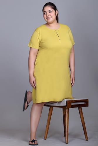 Image of In Love Women's Cotton Plus Size Nighty Chemise | Easy cotton chemise for nightwear and lounge comfort
