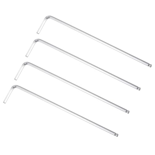 TOP-VIGOR 4 llaves hexagonales de extremo de bola de 1/8 pulgadas, llave Allen de brazo largo en forma de L para bricolaje doméstico, reparación profesional de máquinas, CR-V