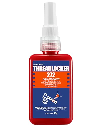 ESKONKE Thread Locker Orange 272 - Permanent Threadlocker Metal Glue for Nuts, Bolts, Fasteners High Strength Screw Glue to Prevent Loosening & Corrosion 1.69 Oz/50 ml