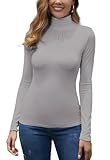 ELEGANT ROLL-NECK SHIRT: chemise basique à manches longues avec un col roulé en matière élastique, forme légèrement cintrée. Le Rolli est clair et simple. Il peut être utilisé en automne et en hiver à porter sous une veste ou un blazer. Le pull peut également être porté individuellement avec un beau bijou.
