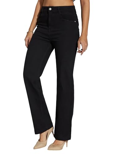 Image of Miss Chase Women's Wide-Leg High-Rise Regular-Length Stretchable Shaping Denim Jeans