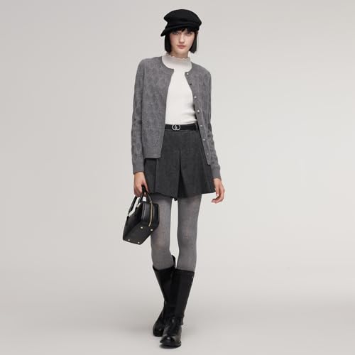 Image of GOELIA Pure Cashmere Wool Cardigans Womens Sweaters Trendy Long Sleeve Button Down Cozy Loose Fit Knit Going Out Tops