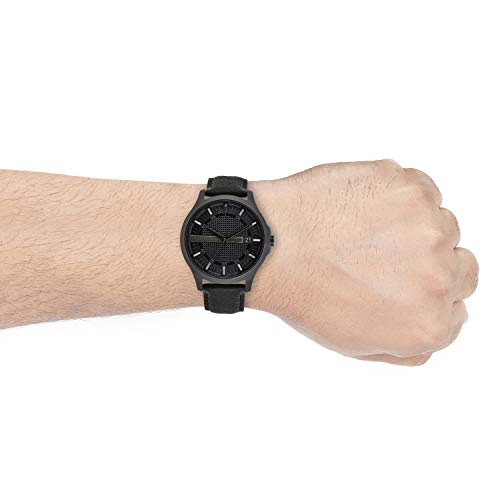Armani Exchange Leather Analog Black Dial Men Watch - Ax2400, Black Band - Image 5