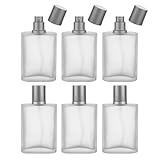 YWG Stone 50ml/1.7oz Frosted Glass Spray Bottles Perfume Atomizer Refillable Fine Mist Spray Empty Perfume Bottles dispenser 6 Pack