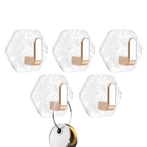 Ganchos Adhesivos Para Pared | 5 Unidades Colgador Toallas Para Pared De Baño - Soportes De Carga Para Colgadores De Abrigos Para Cocina Salón Almacenamiento Junto A La Piscina Dormitorio Autocaravana