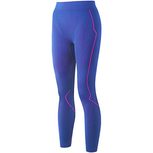 Souke Sports Thermal Underwear for Women, Sport Base Layer for Female Compression Pants Winter Gear for Skiing Running Blue