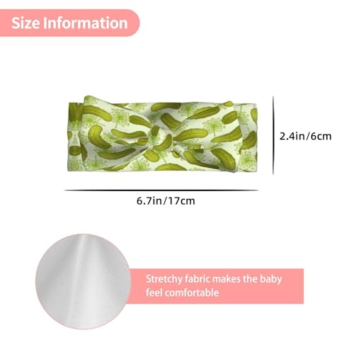 Sushi Dill Pickles Stretchy Bow Headband - Perfect Full Moon Gift to Accentuate Your Little One's Adorable Head Circumference3