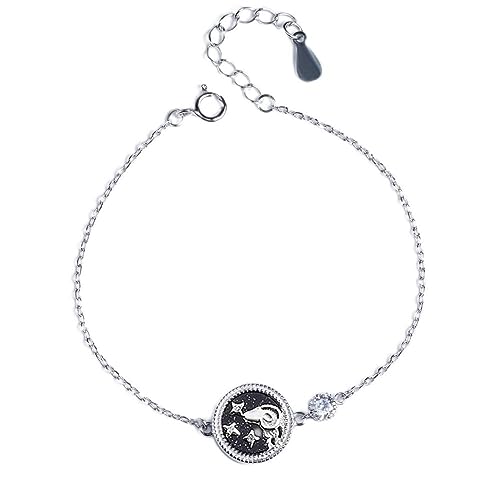 Bracelet horoscope céleste or blanc mode bijoux zodiaque pour dame