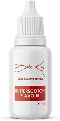 BAKE KING Butterscotch Flavour 30ML Essence for Baking Cakes, Jams, Jelies, Cookies, Ice Creams and Puddings Liquid Food Essence for Cake Making (Butterscotch Flavour 30ml)