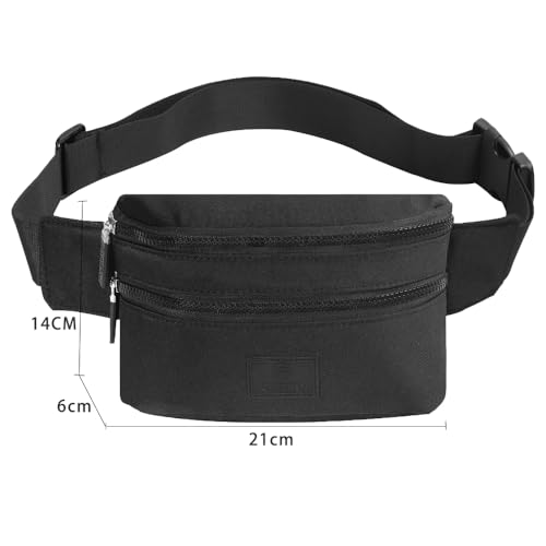 Bauchtasche Damen Herren Gürteltasche Hüfttasche Outdoor Groß Handytasche Sport Wasserdicht Laufgürtel Schwarz 