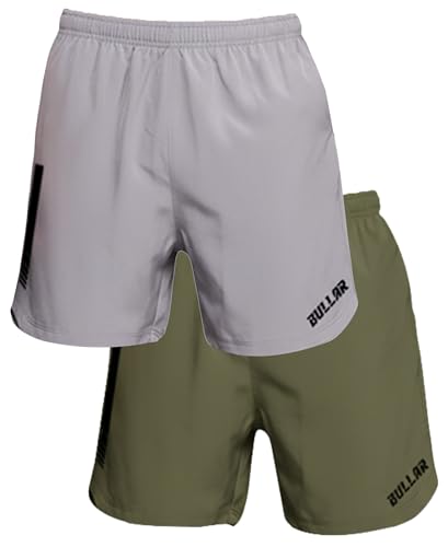 Image of BULLAR Premium Polyester Training Shorts Combo, Gym wear, Running, Sports,Workout Dryfit, Quick Dry Shorts with Drawstring