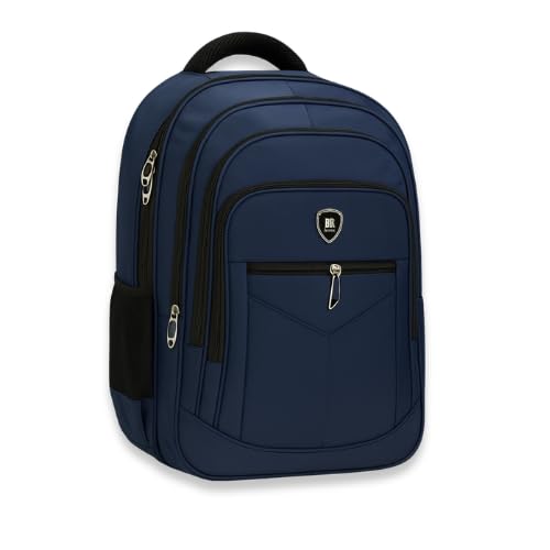 Mochila Escolar, Azul Marinho, Múltiplos Compartimentos, Design com Zíperes
