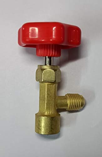 1/4" SAE AIR Conditioning Refrigerant Opener CAN TAP Valve GATE Valve TAP Shut-Off Check Valve (Qty : 1) (Brass)