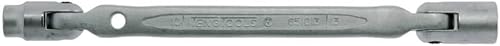 Teng Tools 651013 - Llave métrica doble flexiblegiratoria de 0.394 in x 0.512 in, 12 puntos, color plateado