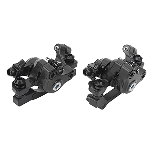 Socobeta 2PCS Line Pulling Hydraulic Disc Brake Calipers Aluminum Alloy Disc Brakes for Mountain Bike E Bike Electric Bike Electric Scooter(Black)