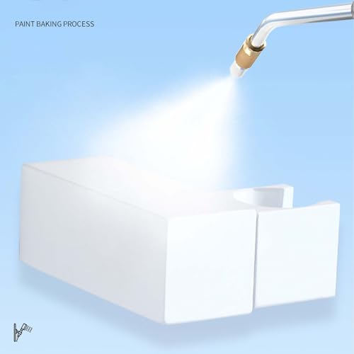 Support pommeau de douche carré blanc en laiton orientable 360° à forer - 8