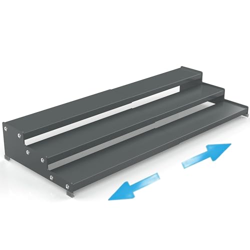 Expandable Spice Rack Storage organizer with 3-Tier step shelf cabinet,seasoning