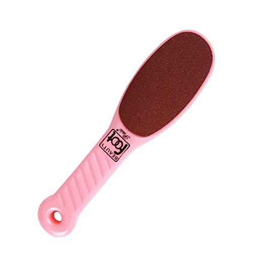 かかと角質取り 踵ヤスリ 自宅で簡単 安全で効率的な フットケア 両面タイプ 乾湿足用 (ピンク)