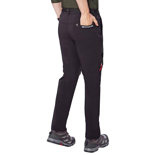 Image of TRIPOLE Trailblazer Trekking and Hiking Pants and Cargo for Outdoors and Travelling (in, Alpha, L, Regular, Full Black)