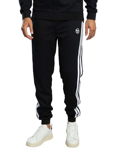 Pantalon de jogging Damarindo de Sergio Tacchini noir avec bandes blanches