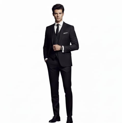 Men’s Classic Black 2-Piece Suit – Premium Slim Fit Blazer & Trouser Set for Formal, Party & Business Wear