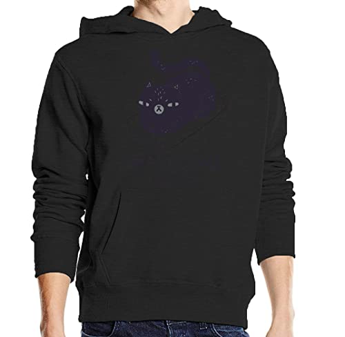 Sweat à capuche Grumpy Cat anti-froid en coton épais noir coupe unisexe