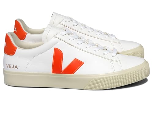 Image of Veja Men Campo Sneakers White - Orange Fluo 9 US
