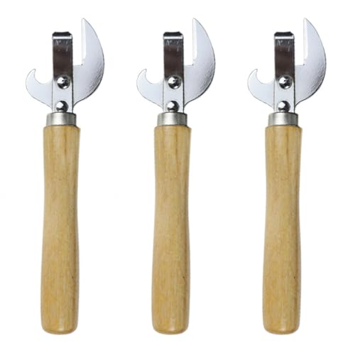 3 abrelatas de acero con mango ergonómico, práctico y fácil de abrir, reutilizable, antideslizante, útil abridor de cerveza multifuncional para tarros, latas abiertas