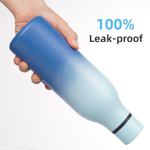Image of Konokyo Insulated Water Bottle with Strap,18 oz Double Wall Stainless Steel Vacuum Bottles Metal Water Flask,Sky