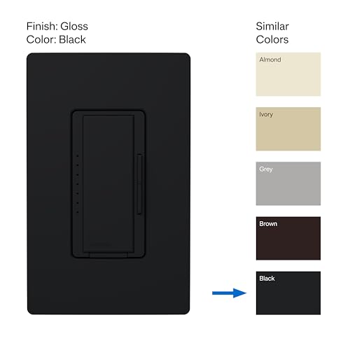 Image of Lutron Maestro LED+ Dimmer Switch for Dimmable LED, Halogen and Incandescent Bulbs, 150W /Single-Pole or Multi-Location, MACL-153M-BL, Black