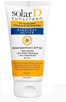 Solar D Everyday Active Sunscreen With SPF50 UV Activated Vitamin D technology 50ml