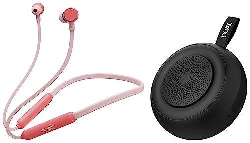 Image of boAt Rockerz 103 Pro Bluetooth in Ear Neckband with Beast Mode & Stone 135 Portable Wireless Speaker with 5W RMS Immersive Sound, IPX4 Water Resistance, True Wireless Feature