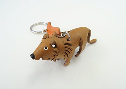 本革 CrazyCatのキーホルダー