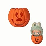 Halloween Pumpkin Holder for Labubu Figure - Cute Serving Bowl for Mini Collectible Display, Holiday Tabletop Decor for Dining & Party Serveware，Halloween Decoration