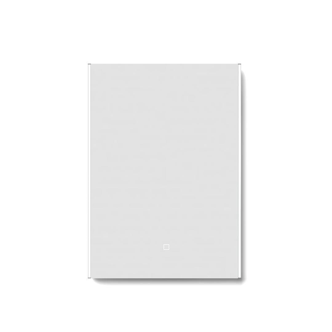 Ibathuk Mirror Glowvia Wall Mounted Rectangular Led Bathroom Modern Frameless Touch Switch Design With Bright Copper-Free Silver And Dimmable Lighting In Silver Finish, 500 X 700Mm