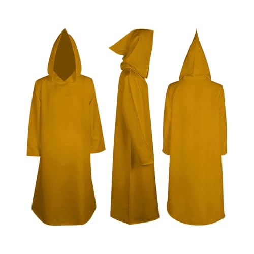 Boys Girls Halloween 𝐂ostume Cloak Cape Witch Hoodie Open Front Plain Cape Holiday Party Trendy (Orange, 11-12 Years)