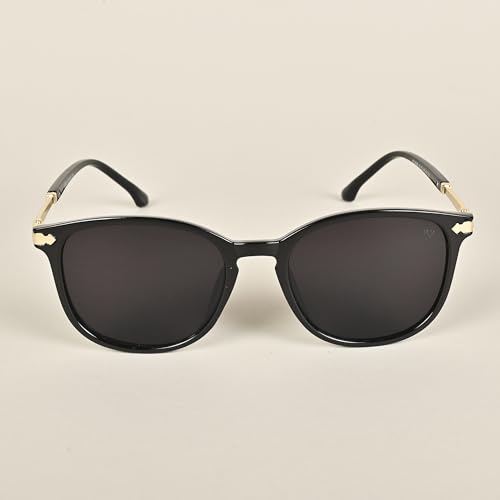 Image of Voyage UV Protected Rectangular Women Sunglasses - (A3046MG3182T | Black Lens | Black Frame)