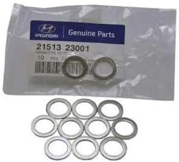 Genuine Hyundai Oil Pan Drain Plug Gasket, 21513-23001, Pack of 10