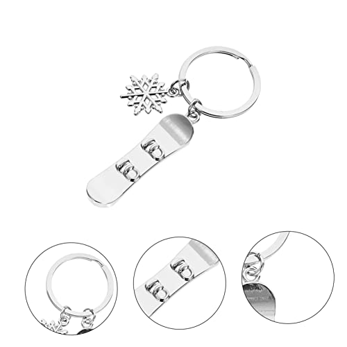 Porte-clés ski robuste pour clés de station snowboard argent - 4