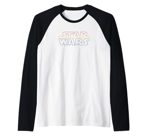 Star Wars outline rainbow logo maillot de baseball manches raglan