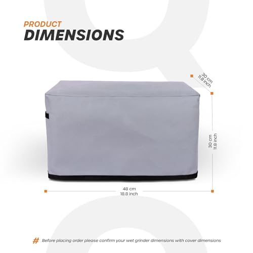 Image of Cranique Non Woven Dust Proof Water-Resistant Wet Grinder Cover for Table Top 2 Litre Ultra Grind+ Gold (Grey)