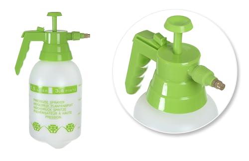 NORDIQ - Pulverizador Agua con Bomba de Presión – Pulverizador Plantas Jardín para Agua, Fertilizantes – Fumigadora con Boquilla Ajustable y Mango Ergonómico para Uso Interior y Exterior (1,5 L)
