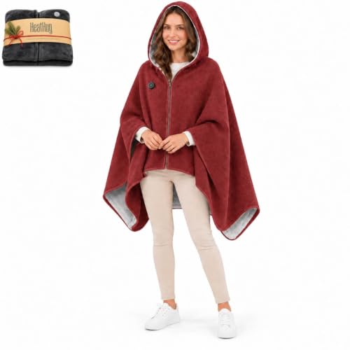 Cozy-Heated-Zip-up-Blanket-Portable-USB-Hooded-Cape-Shawl-Wrap-for-Women Cozy Heated Zip up Blanket, Portable USB Hooded Cape Shawl Wrap for Women - Image 1