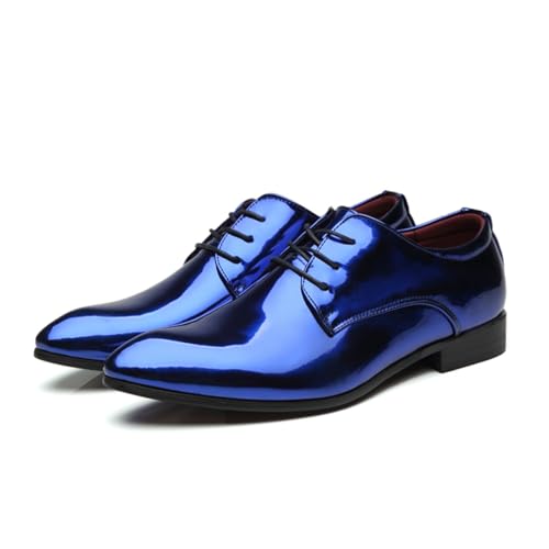 Men's Luxury Pointed-Toe Oxfords, Comfortable, Shiny, high-end Color Matching, Fashionable, Trendy, Suitable for Proms, Parties, Weddings and Daily Leisure.
